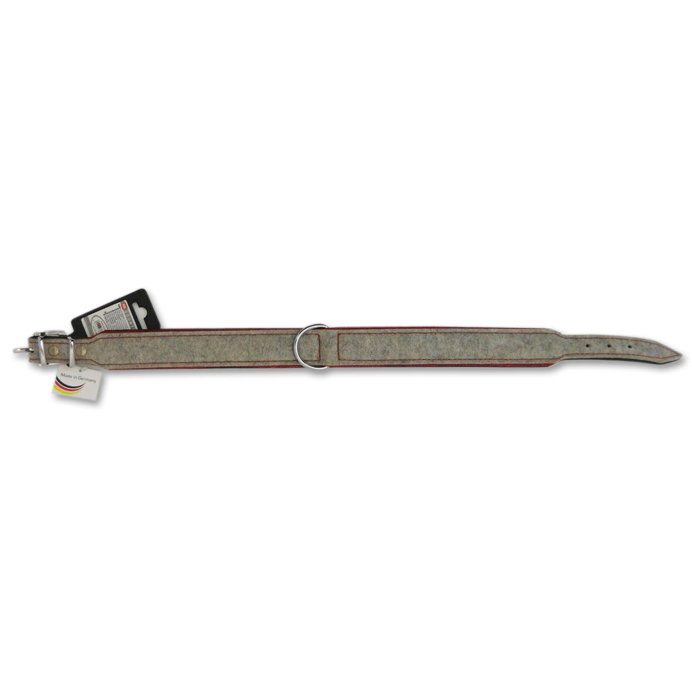 More4Dogs Halsband Rindsleder/Filz - 36-40 cm 