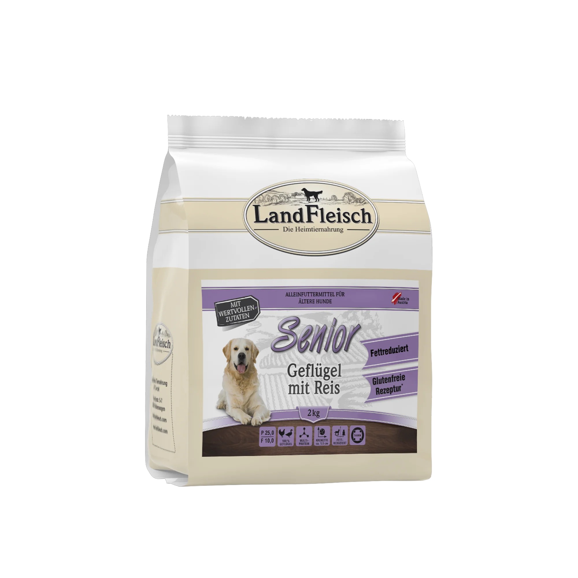 Landfleisch Dog Senior Geflügel mit Reis 