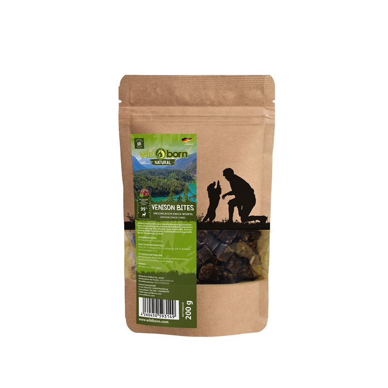 Wildborn Natural Venison Bites Hundesnack 200g 