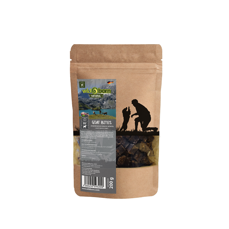Wildborn Natural Goat Bites Hundesnack 200g 