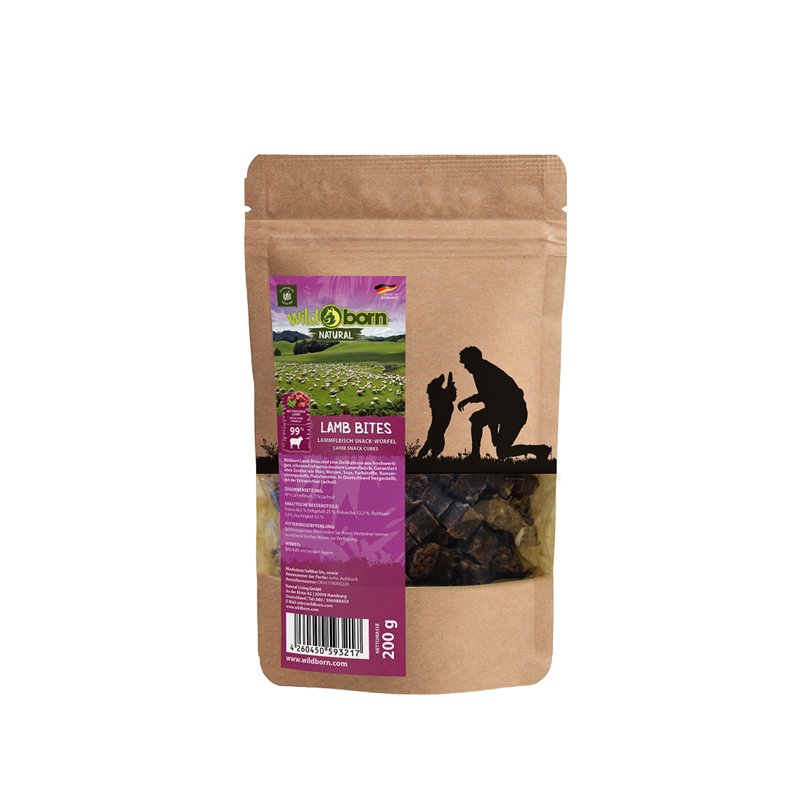 Wildborn Natural Lamb Bites Hundesnack 200g 