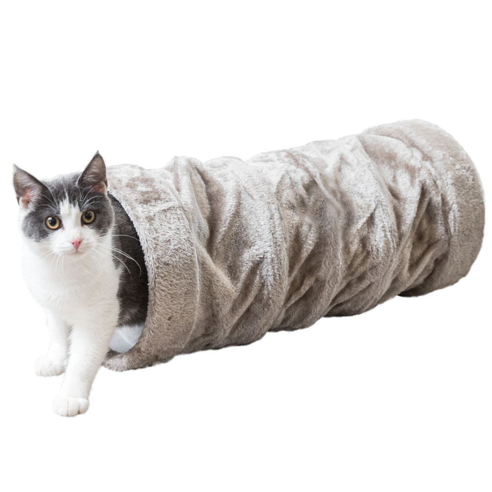 Trixie Crunch Plüschtunnel, 60 cm - Grau 