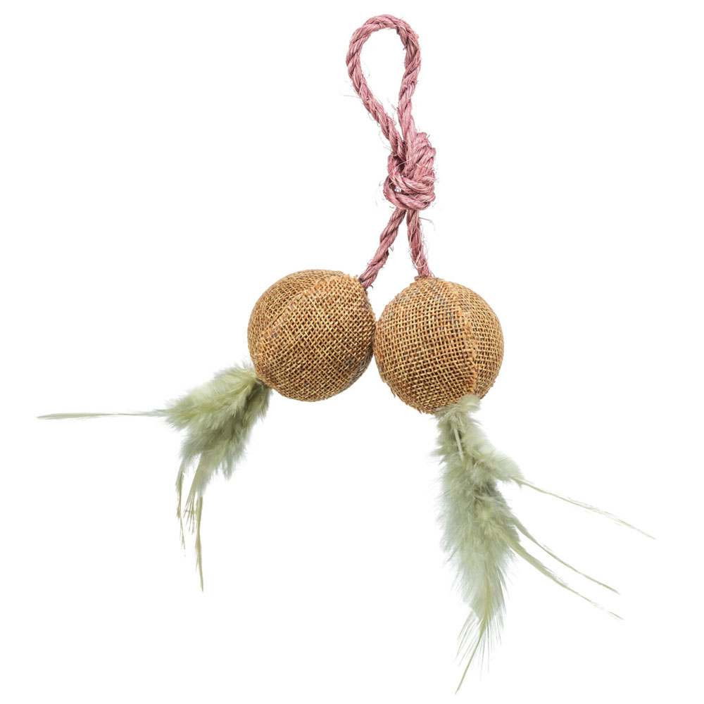 Trixie 2 Jute-Bälle mit Sisalband und Catnip 
