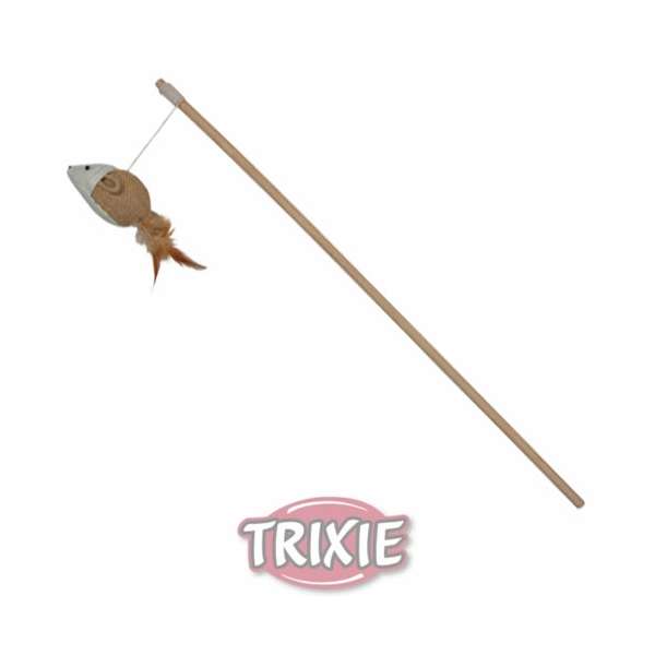 Trixie Spielangel Maus mit Federn 