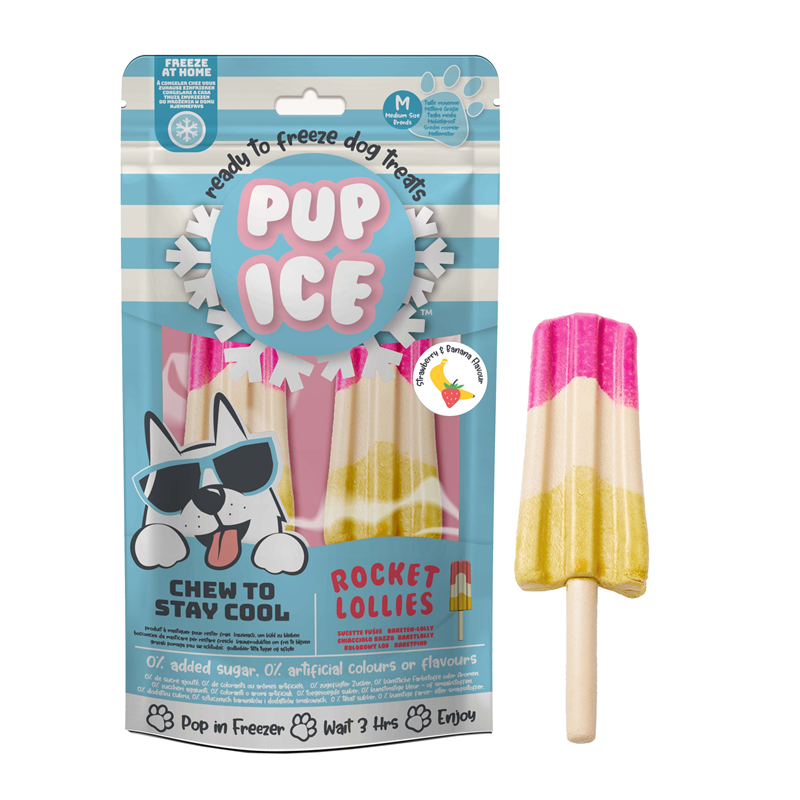 Pup Ice Rocket Lollies Banana Chocolate M - 2 Stück 