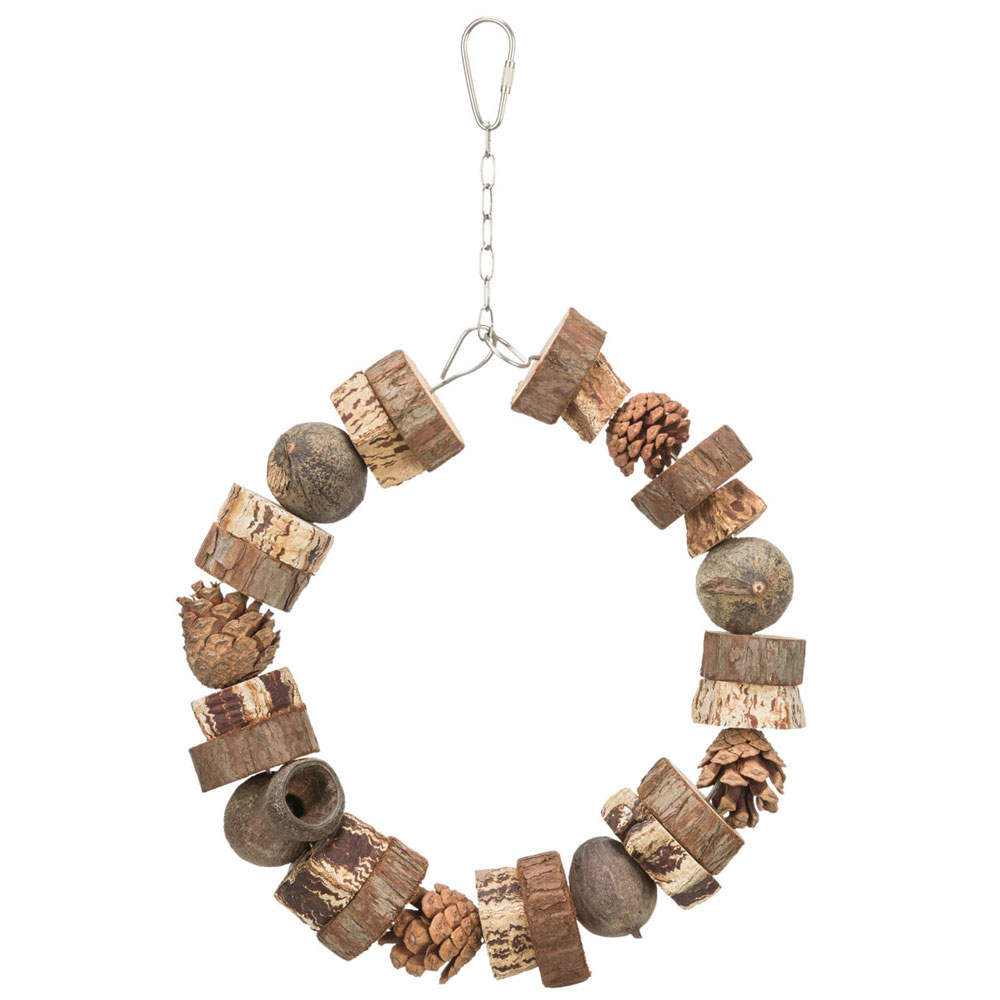 Trixie Ringschaukel aus Holz und Tannenzapfen - 18 cm 