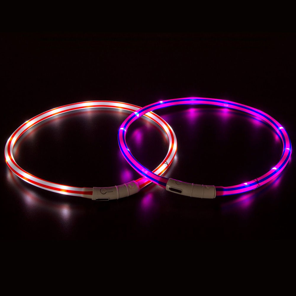Karlie Visio Light LED-Leuchtschlauch mit USB - Gestreift rot-weiß