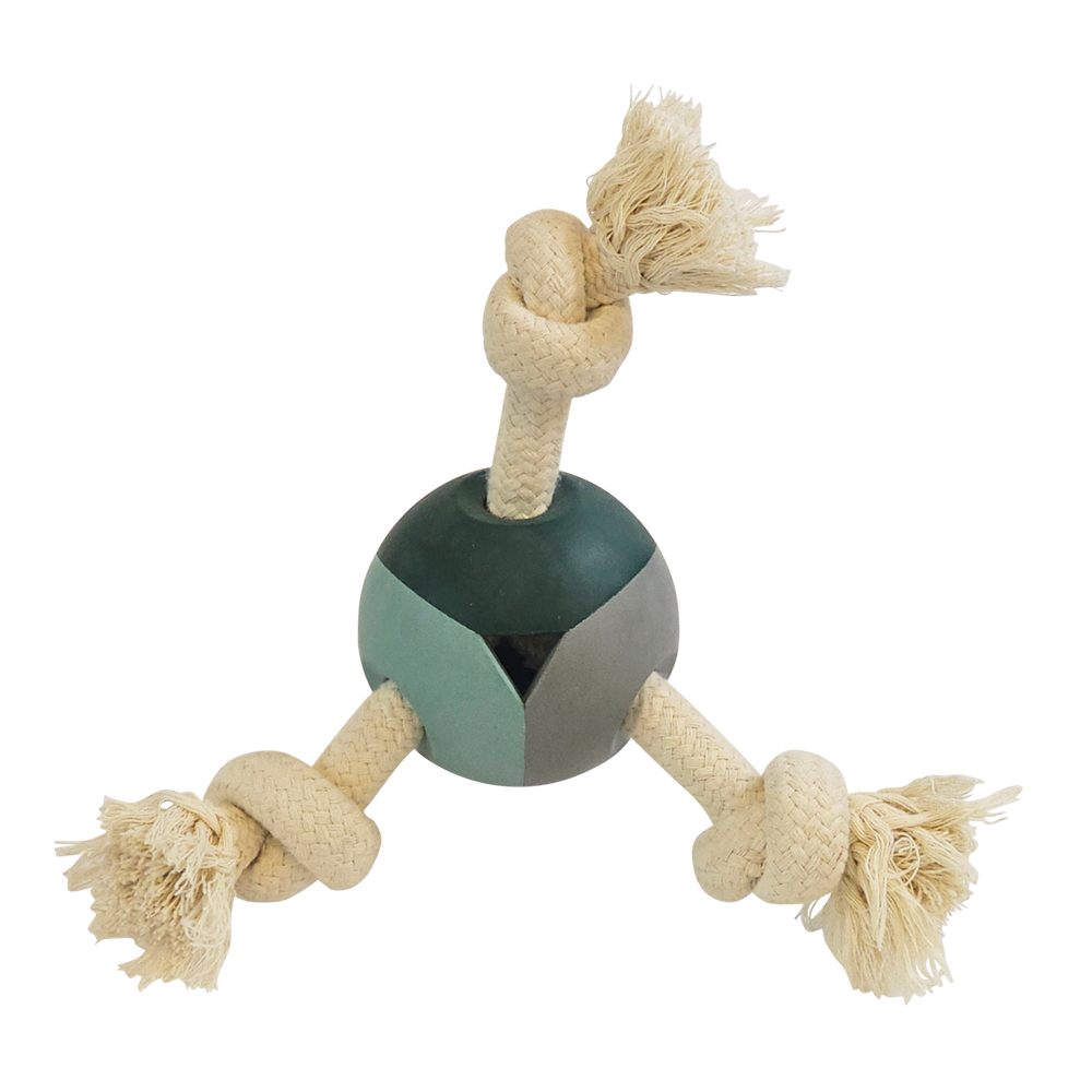 Nobby Vollgummi Ball mit Knotenseilen 