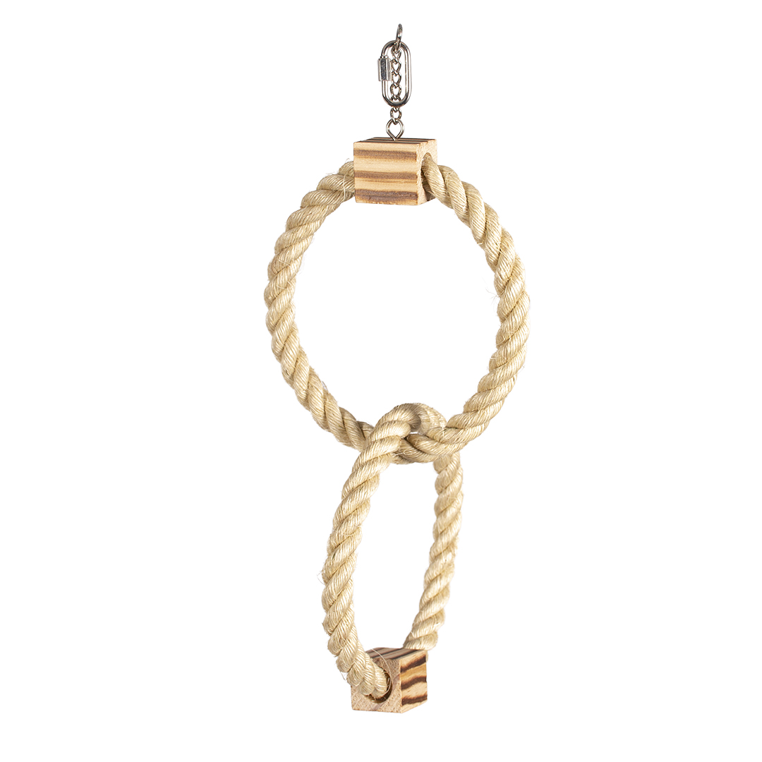 Duvoplus Doppel-Sisal-Ring mit Holzklötzen 