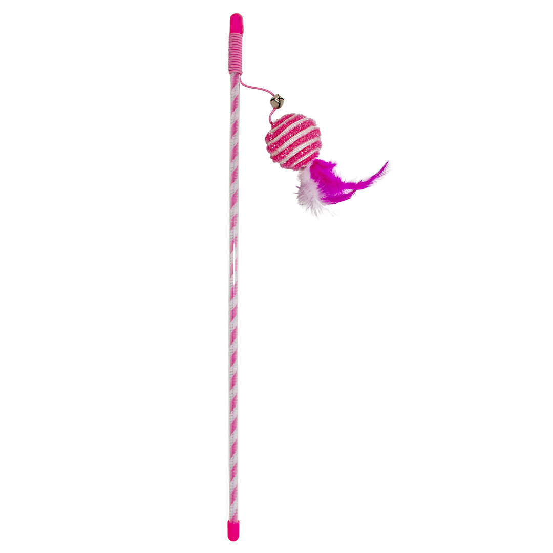 Duvoplus Cat Toy Spielangel Catchy Glitzerball - rosa 
