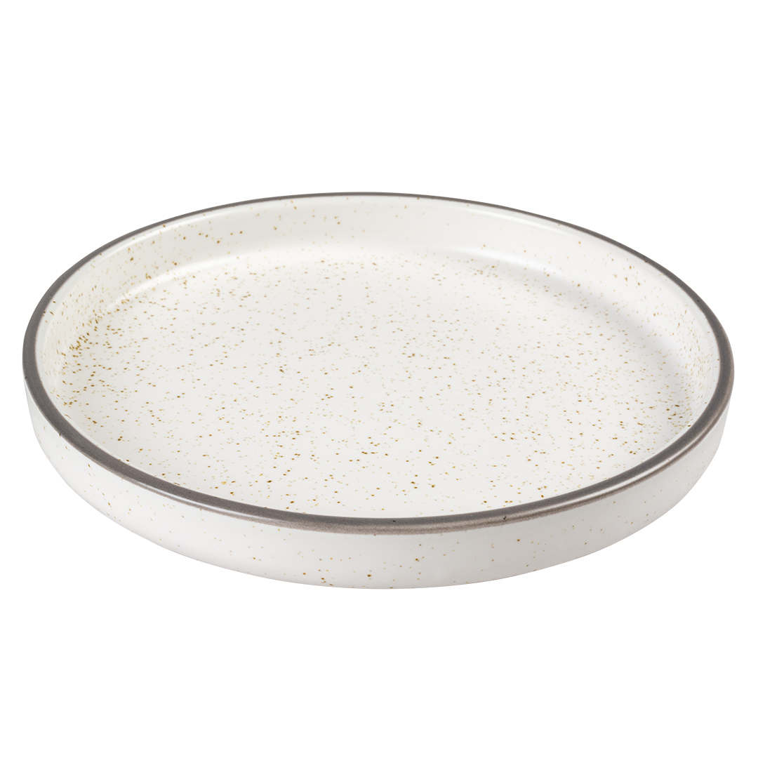 Duvoplus flacher Keramiknapf Stone Speckle - weiß 