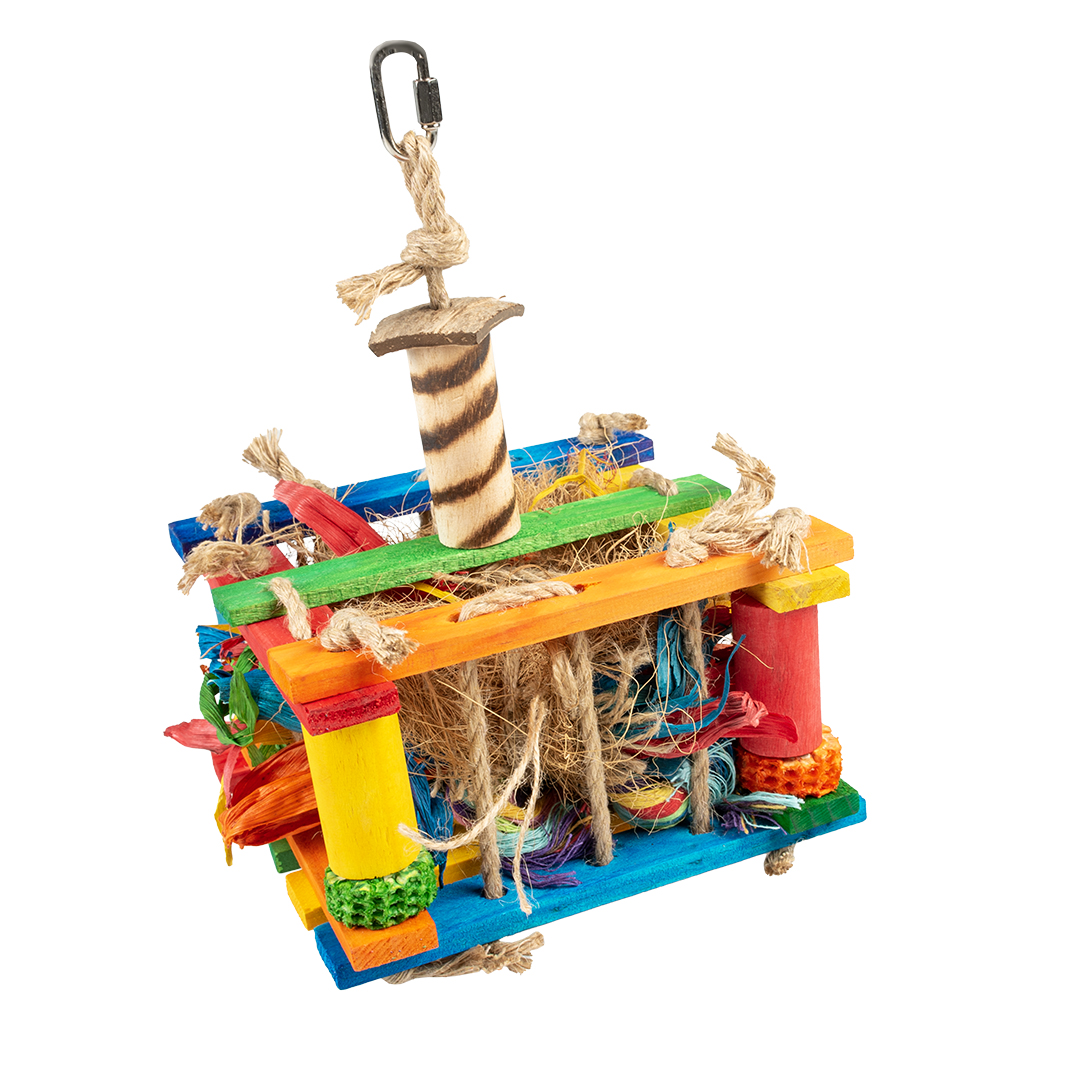 Duvoplus Vogelspielzeug Holz-Spielkiste 