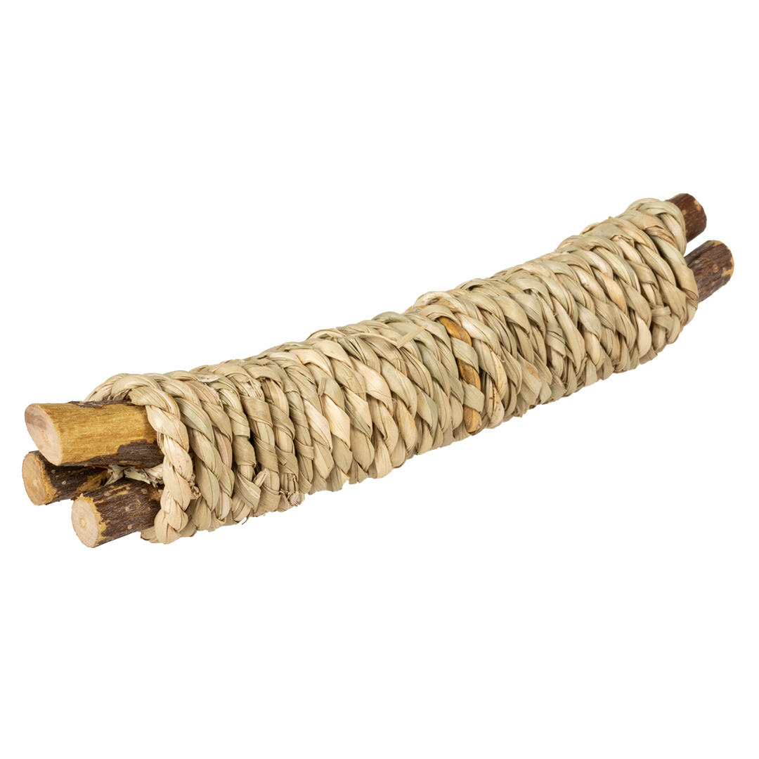 Duvoplus Knabberstick aus Holz & Wasserhyazinthe 