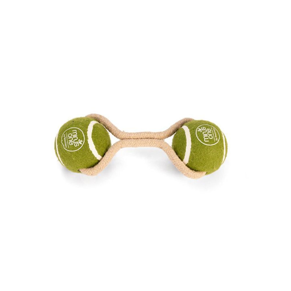 Beeztees Minus One Hundespielzeug Tennisbälle mit Seil 