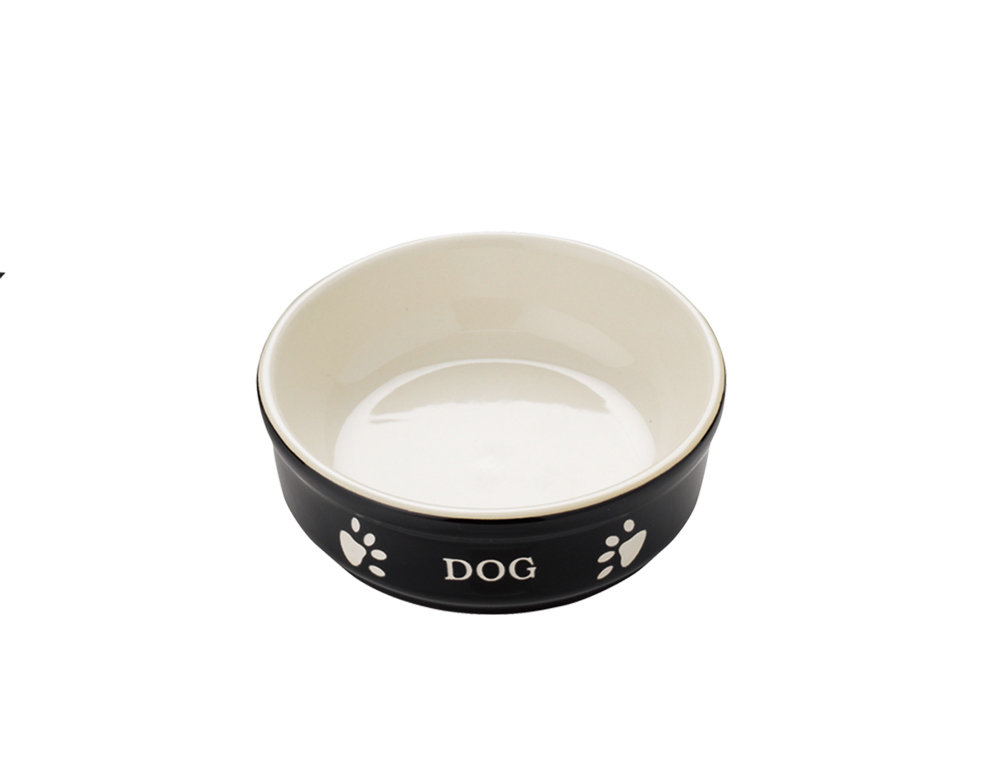 Nobby Keramiknapf Dog - schwarz/beige 460 ml / 15,5 x 15,5 x 6,5 cm