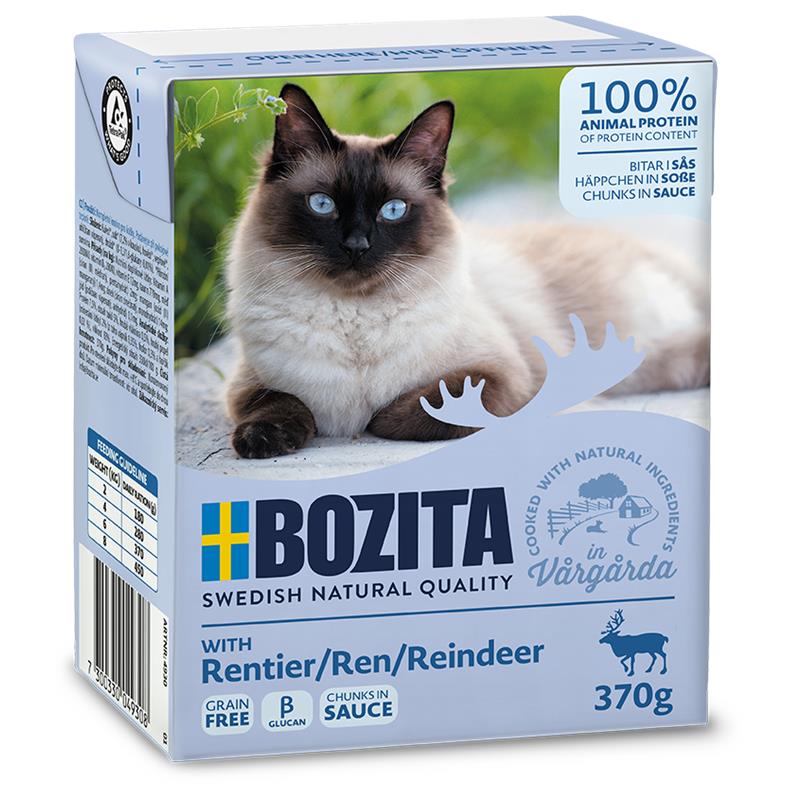 Bozita Cat Tetra Recard Häppchen in Soße Rentier 370g 