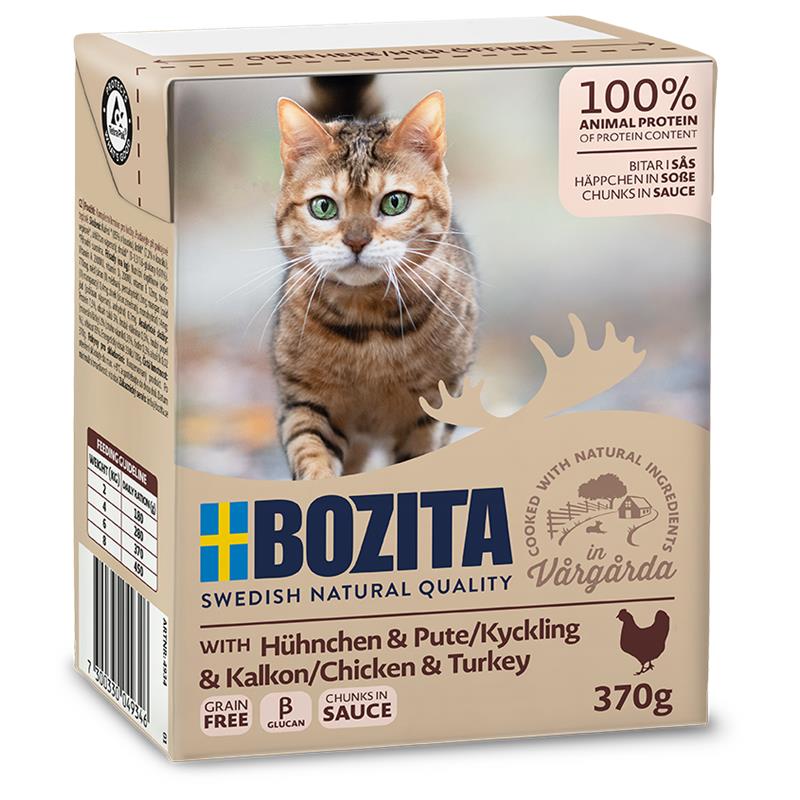 Bozita Cat Tetra Recard Häppchen in Soße Huhn & Pute 370g 