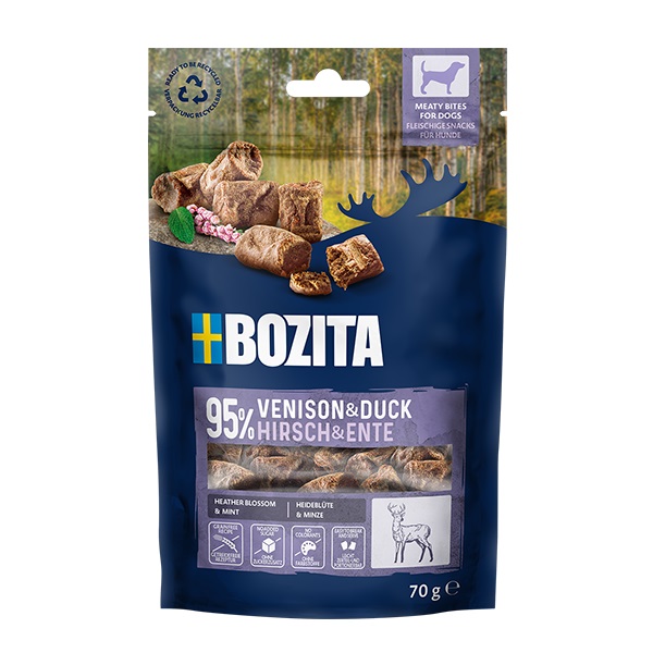 Bozita Dog Snack Meaty Bites Hirsch & Ente 70g 