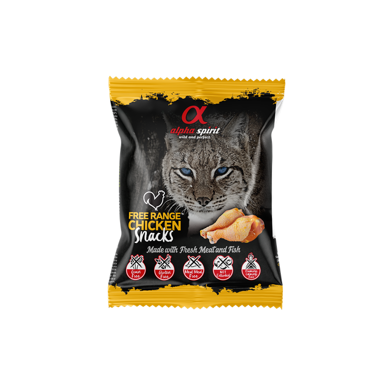 alpha spirit Cat Snacks Bag Freiland-Huhn - 50g 