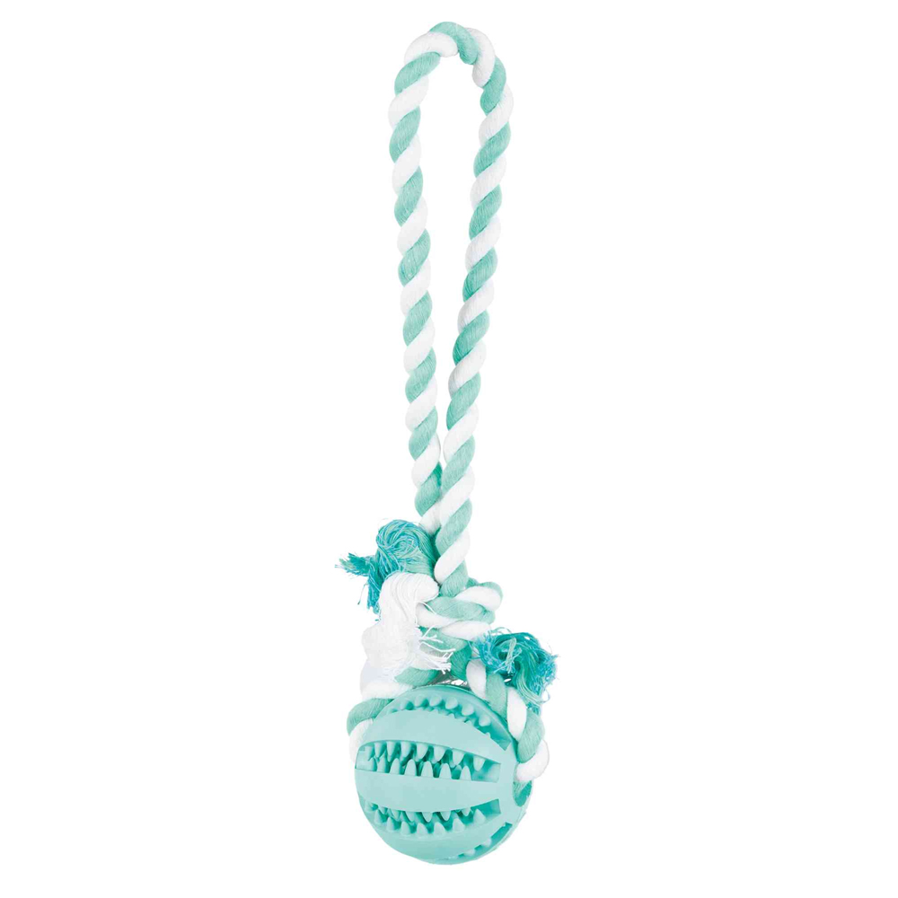 Trixie DENTAfun Naturgummi-Ball am Tau - 7 cm 