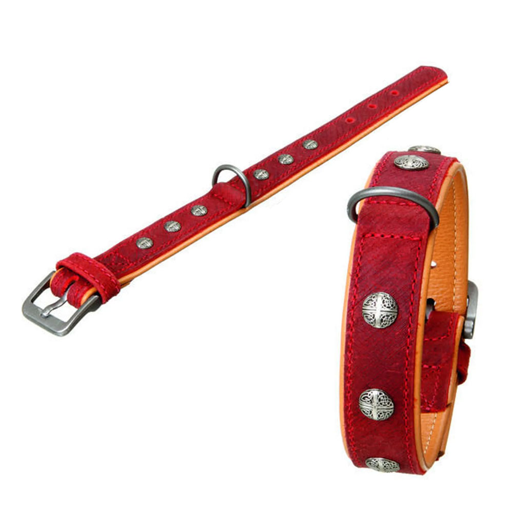 Karlie BUFFALO ORIENTAL Halsband - Dunkelrot/Natur 