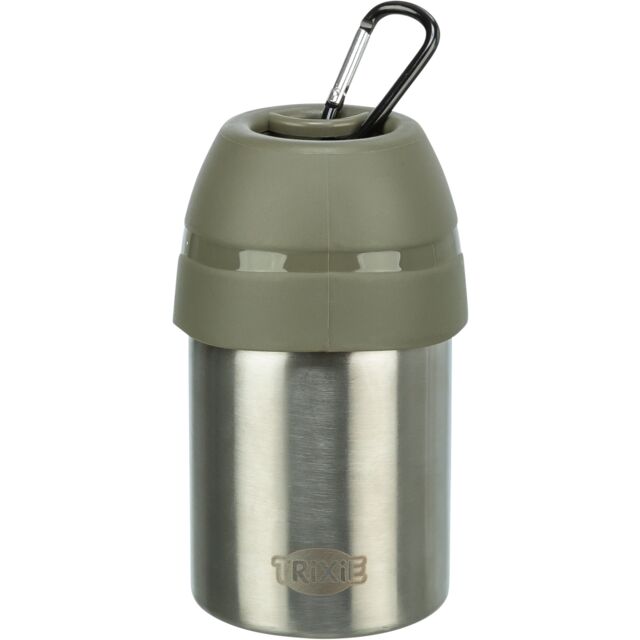 Trixie Edelstahl-Flasche mit Trinknapf 300 ml