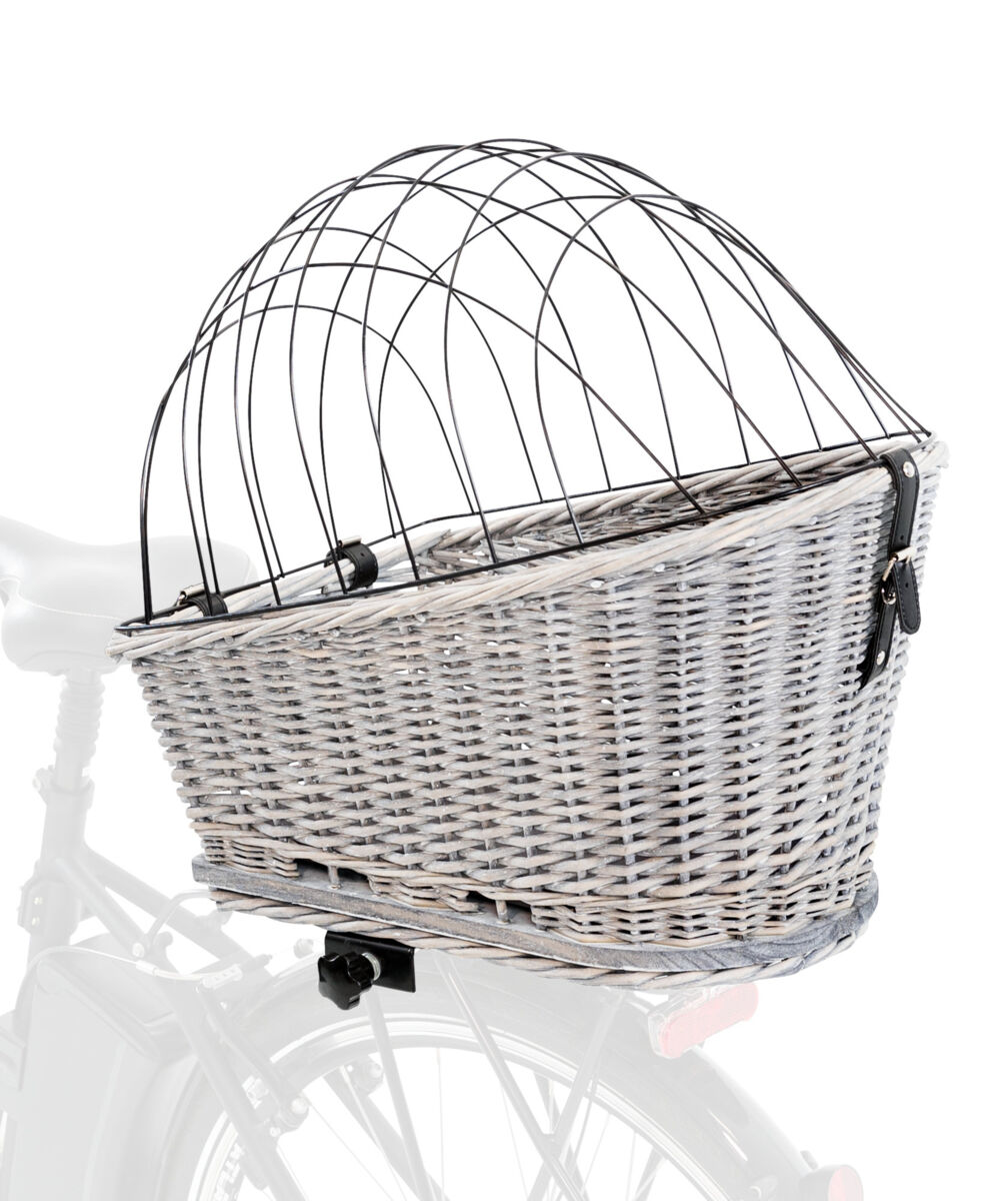 Trixie Fahrradkorb für Gepäckträger aus Weide - grau 