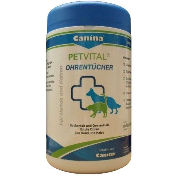 Canina Pharma PETVITAL Ohrentücher 120 Stück 