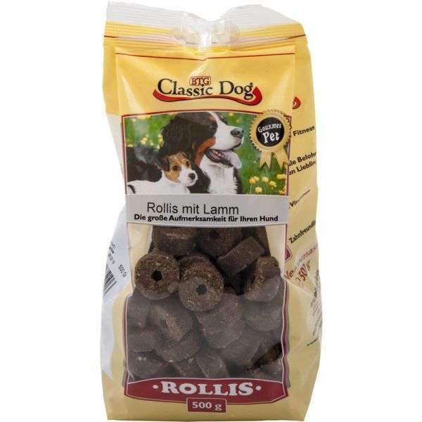 Classic Dog Snack Rollis mit Lamm 500g 