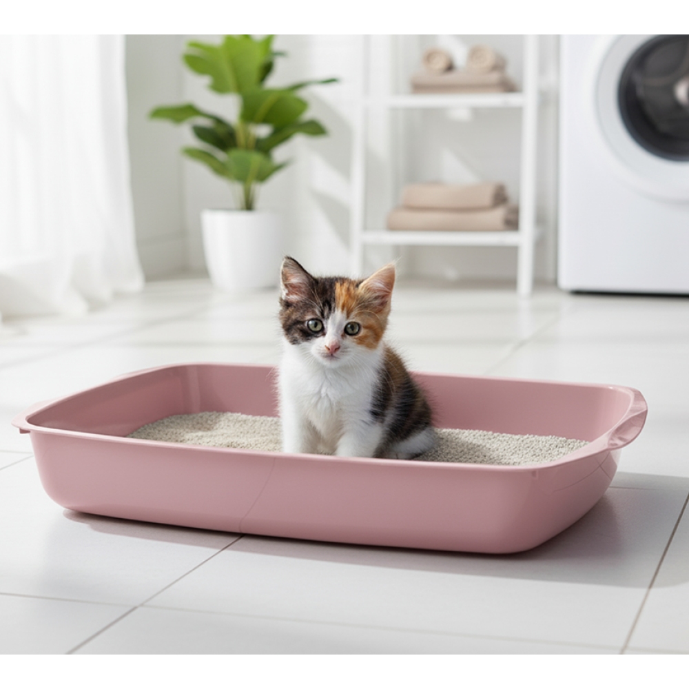 Savic Katzentoilette flach - blau/rosa 