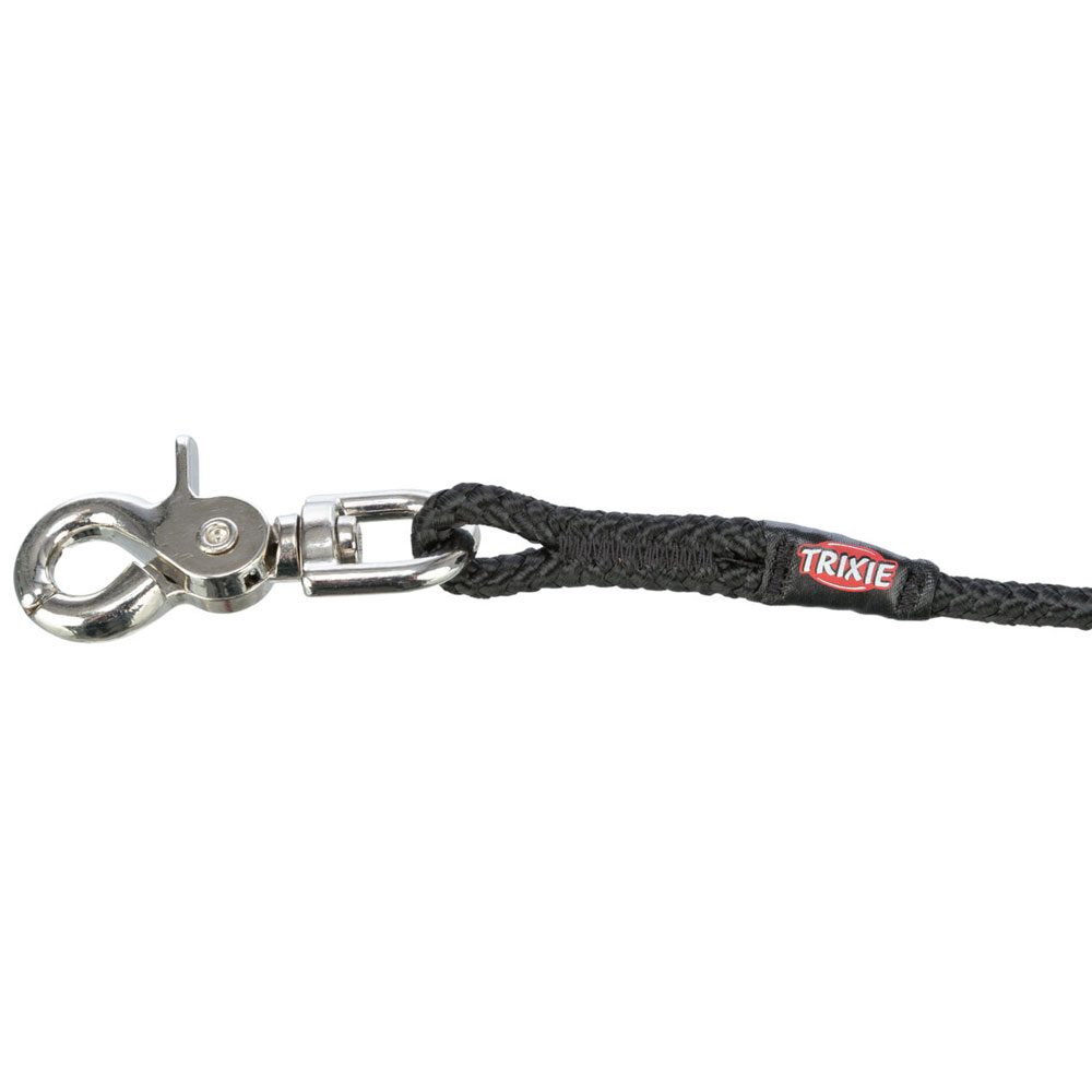 Trixie Schleppleine, rund aus Segeltau mit Trigger Snap Hook - schwarz 