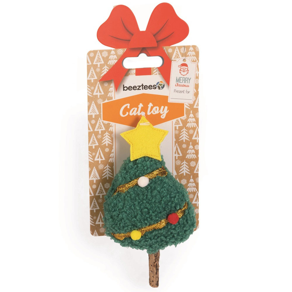 Beeztees Weihnachtsspielzeug Tannenbaum für Katzen 