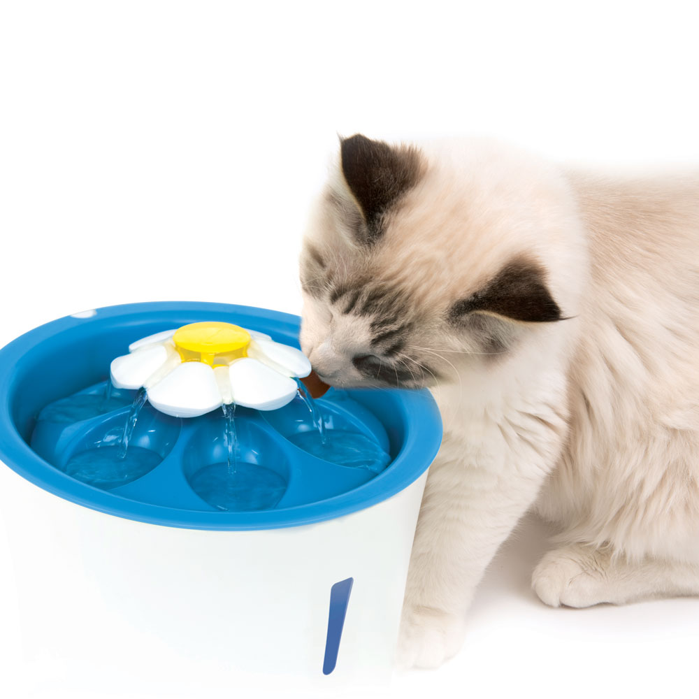 CATIT Blumentrinkbrunnen - 3 L, blau, mit LED 