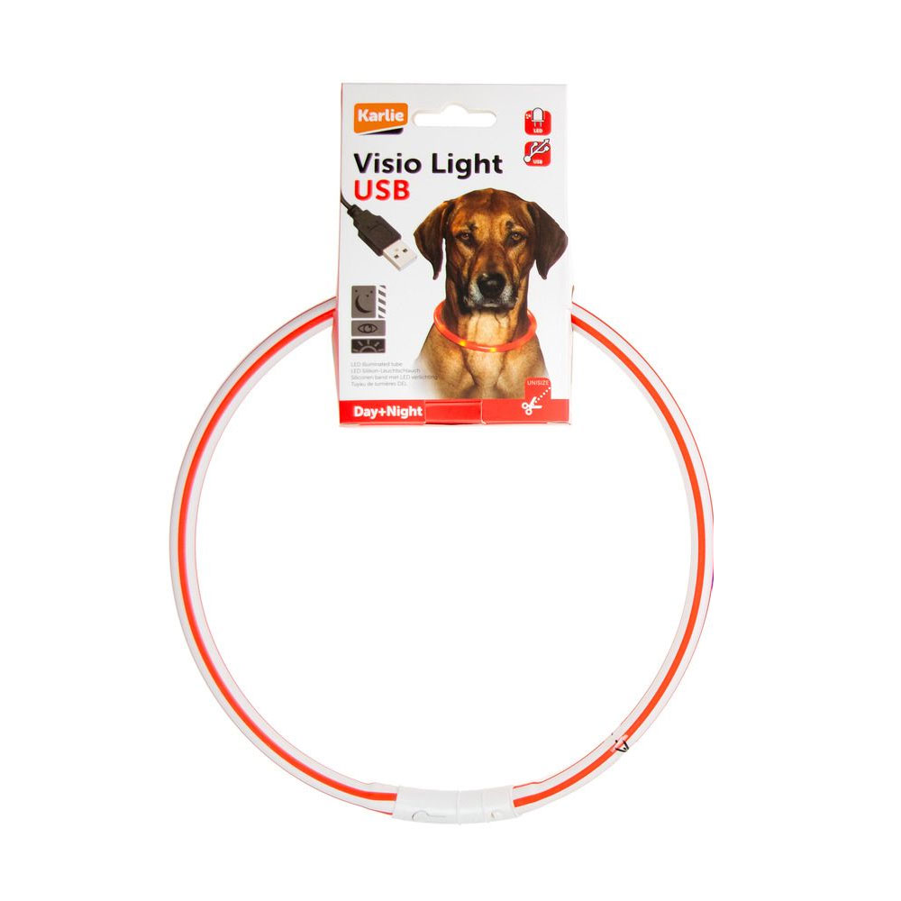 Karlie Visio Light LED-Leuchtschlauch mit USB - Gestreift rot-weiß