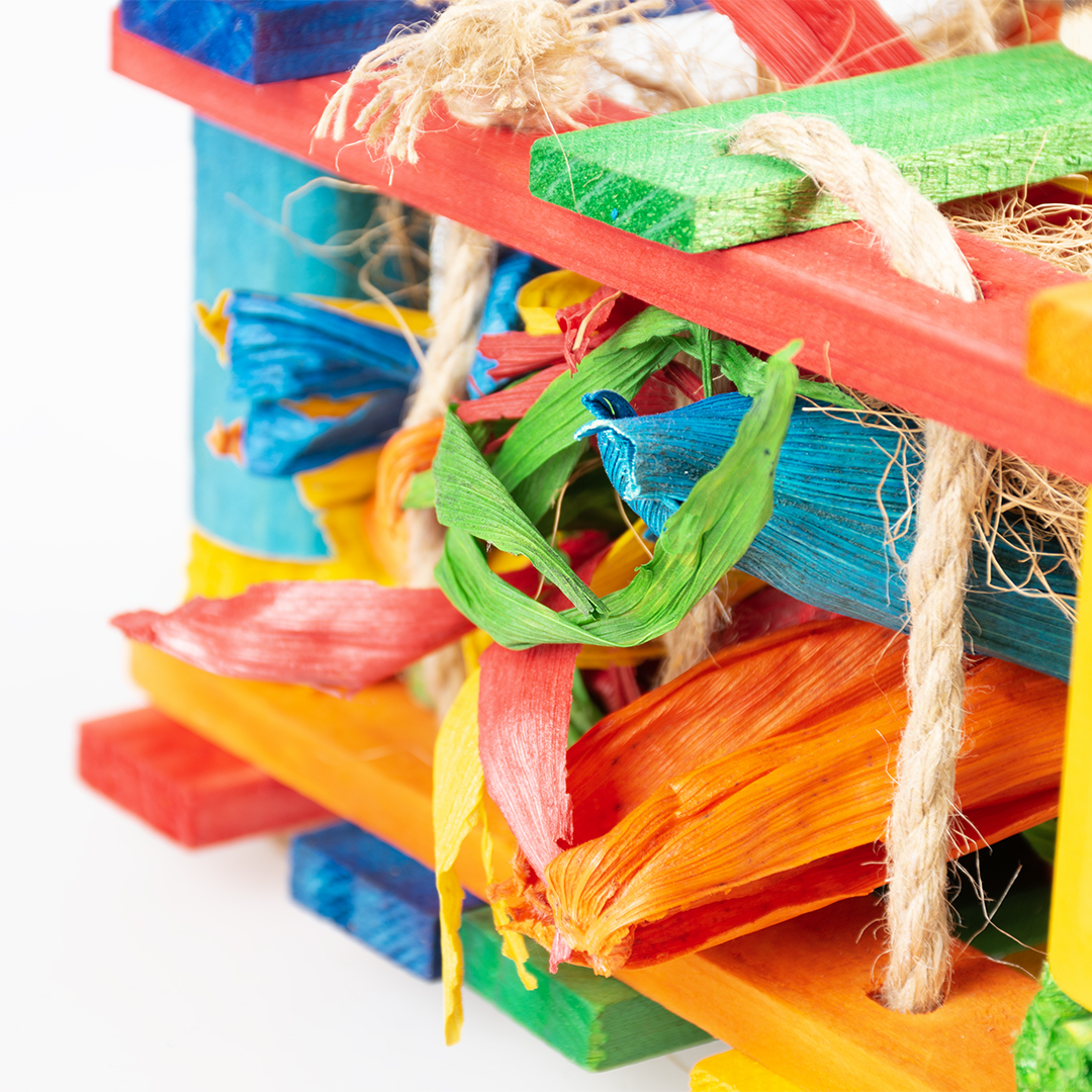 Duvoplus Vogelspielzeug Holz-Spielkiste 