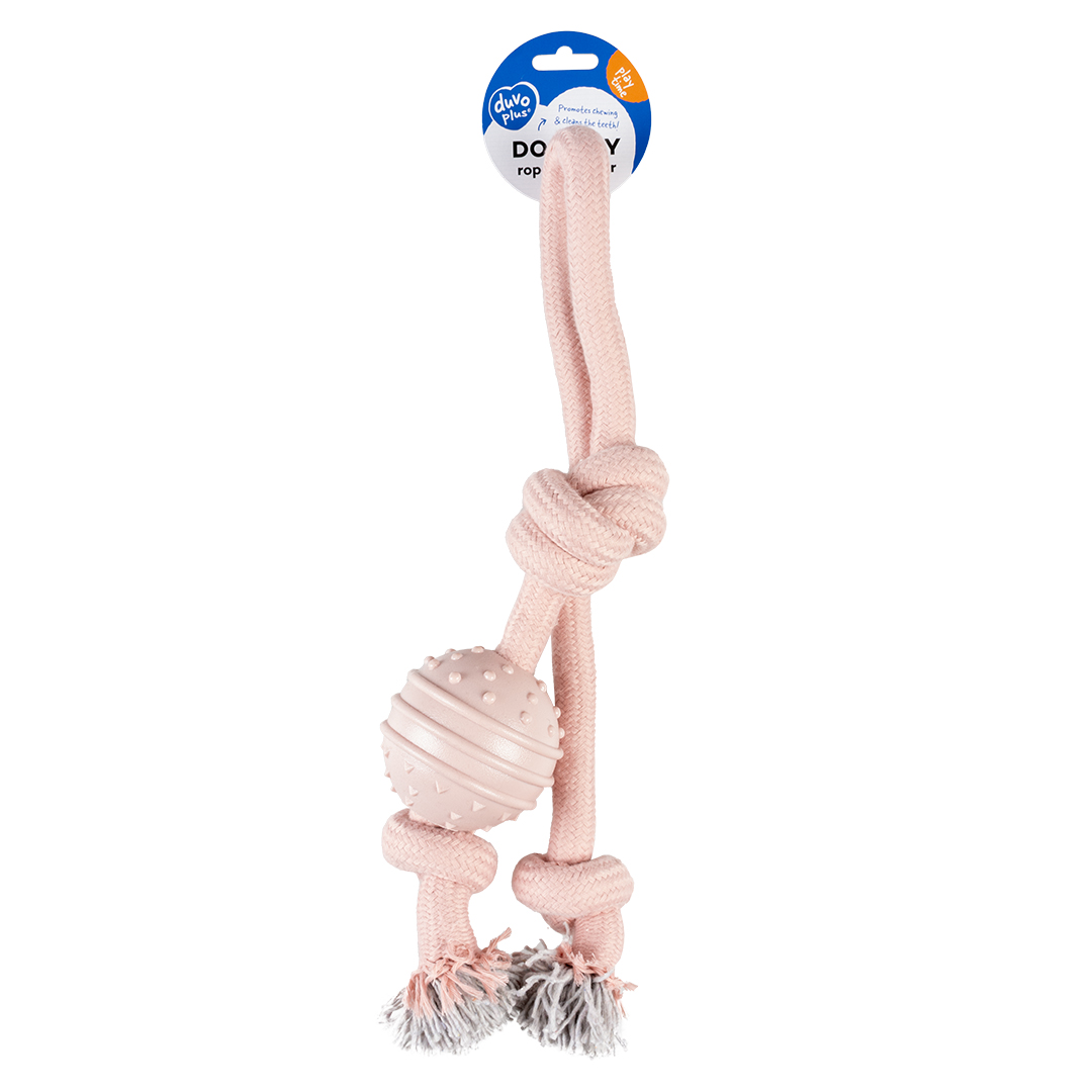 Duvoplus Seilschlaufe mit Knoten & Gummiball - rosa 