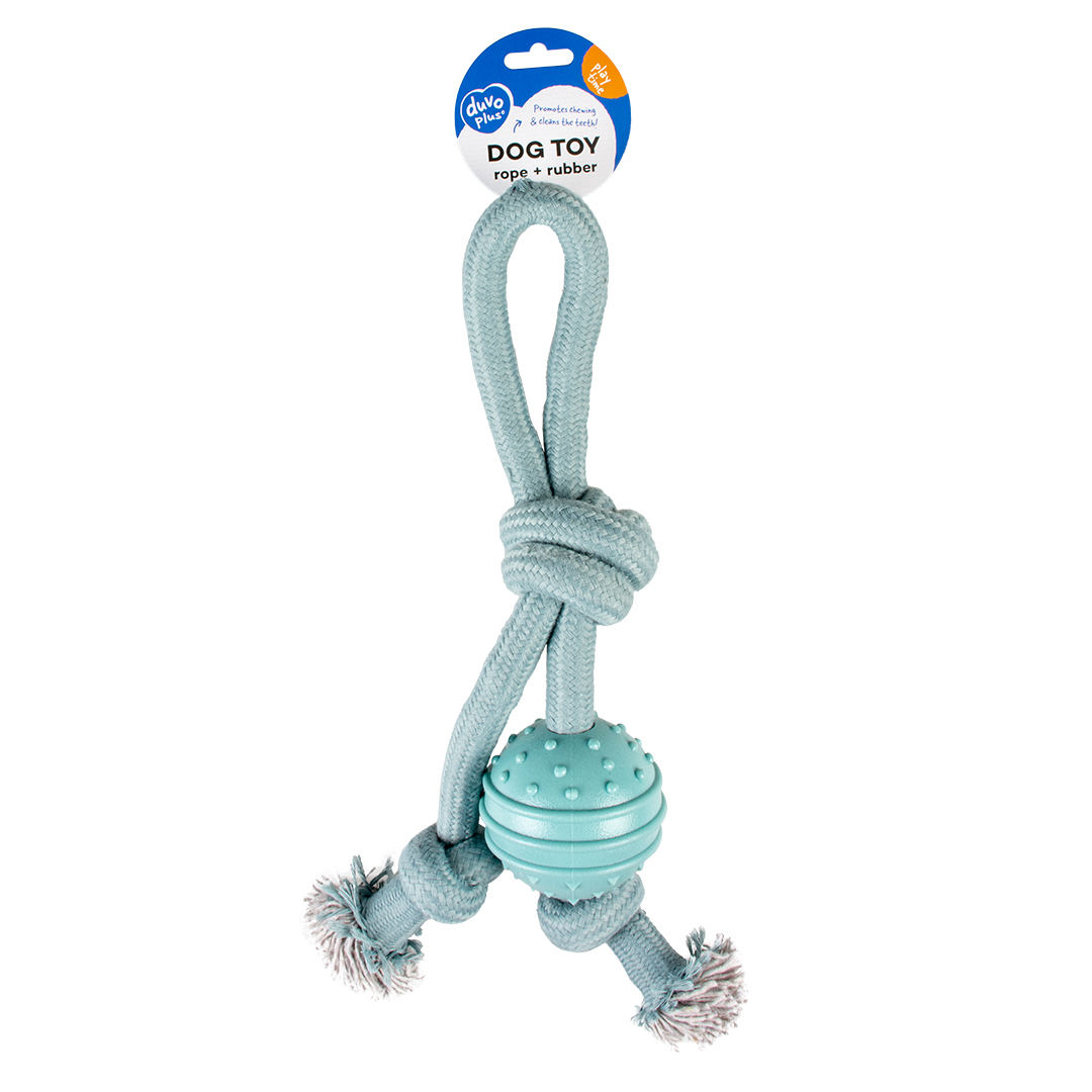Duvoplus Seilschlaufe mit Knoten & Gummiball - blau 