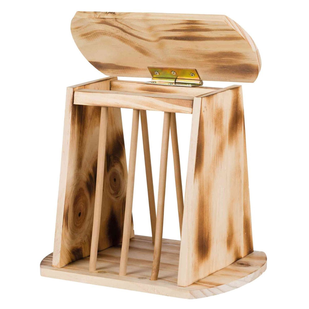 Trixie Heuraufe zum Aufstellen aus geflammtem Holz 
