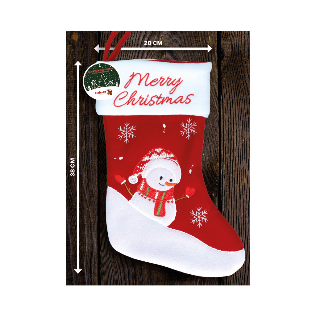 Weihnachtssocke Christmas Stocking Wooly Snowman 