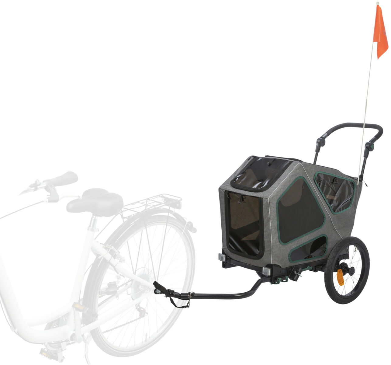 Trixie Fahrrad-Anhänger für große Hunde mit Federung 