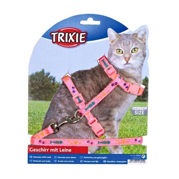 Trixie Katzen-Garnitur mit Leine - mit Motivband 