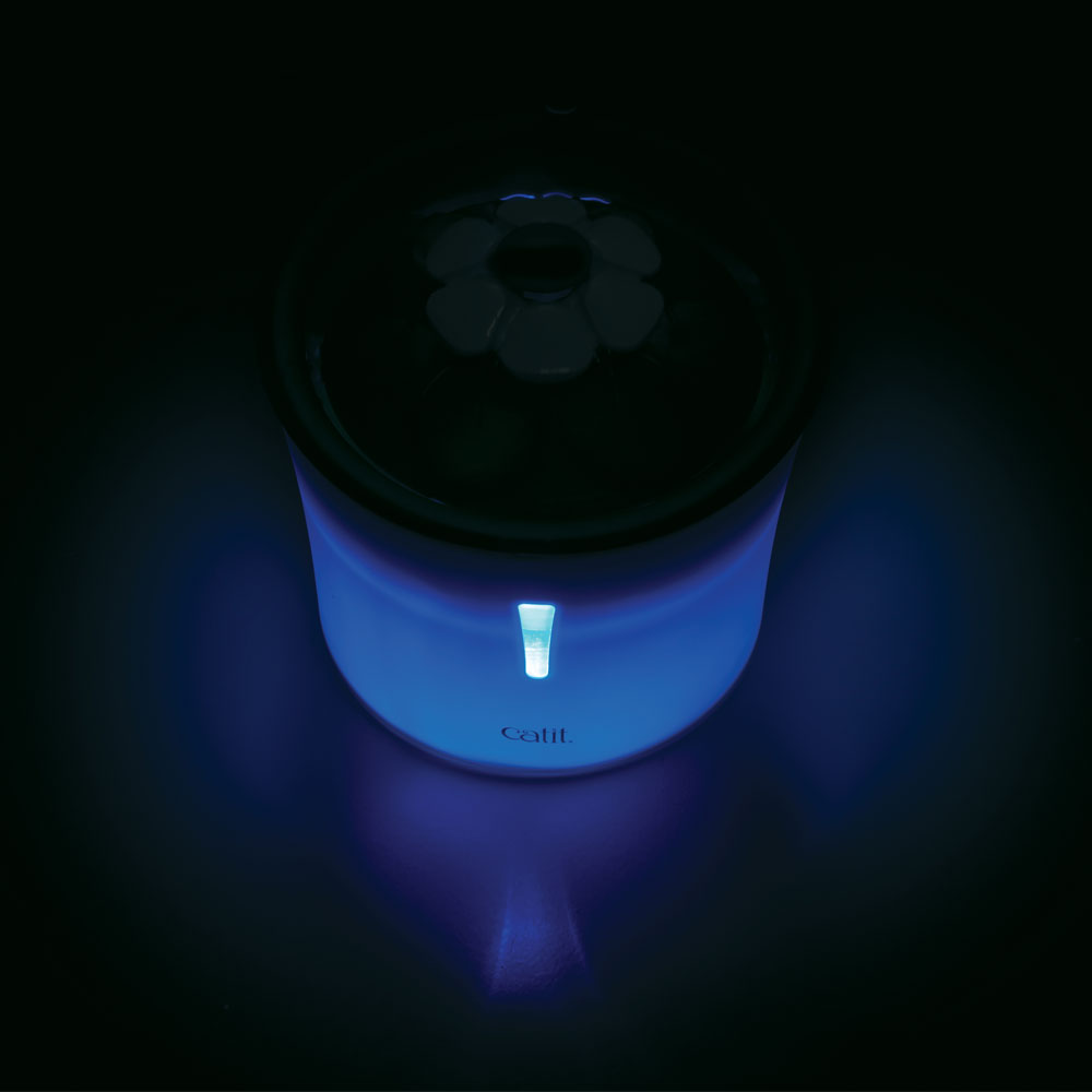CATIT Blumentrinkbrunnen - 3 L, blau, mit LED 