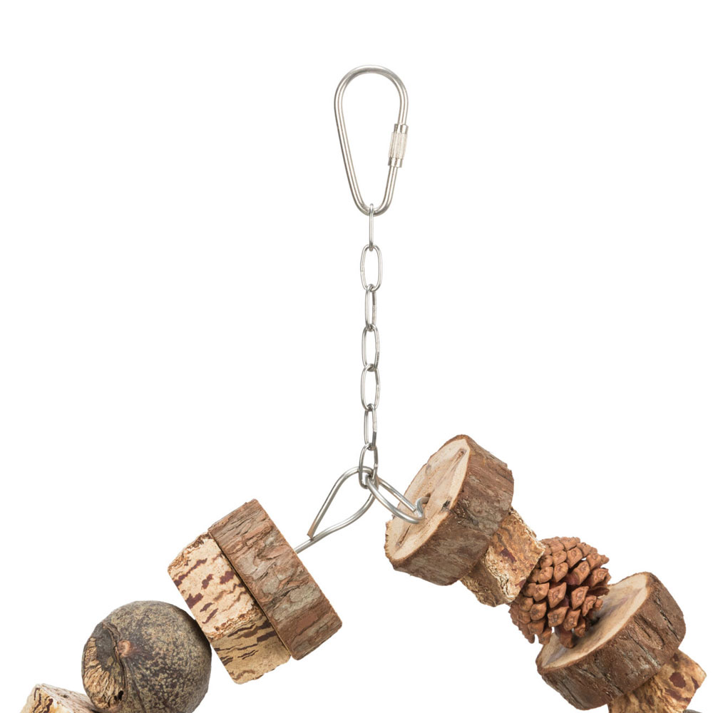 Trixie Ringschaukel aus Holz und Tannenzapfen - 18 cm 
