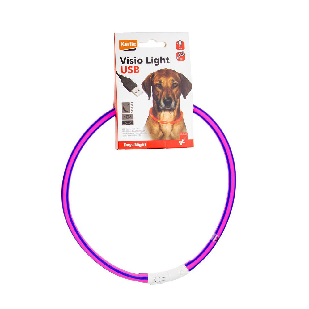 Karlie Visio Light LED-Leuchtschlauch mit USB - Gestreift violett-pink