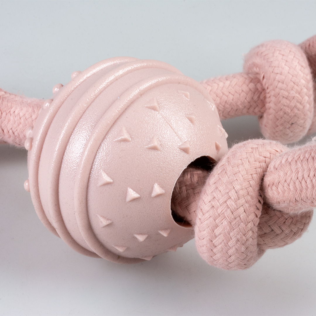 Duvoplus Seilschlaufe mit Knoten & Gummiball - rosa 