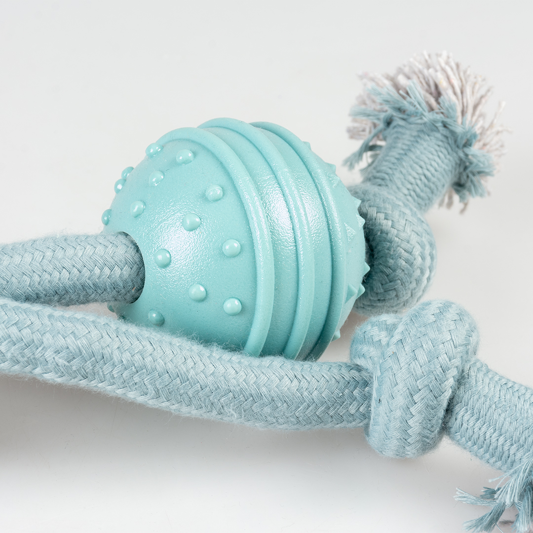 Duvoplus Seilschlaufe mit Knoten & Gummiball - blau 
