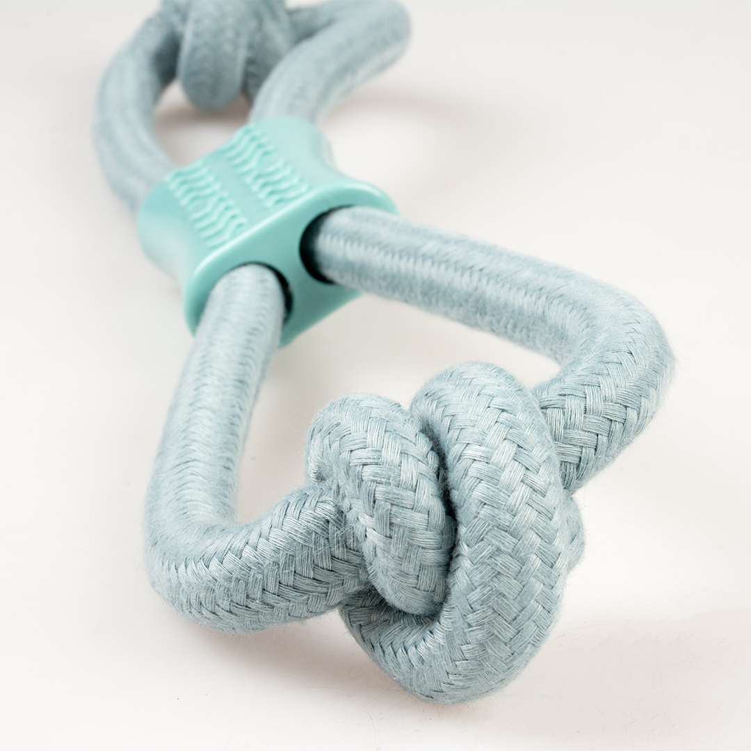 Duvoplus Seil 8-Zugring mit Knoten & Gummi - Blau 