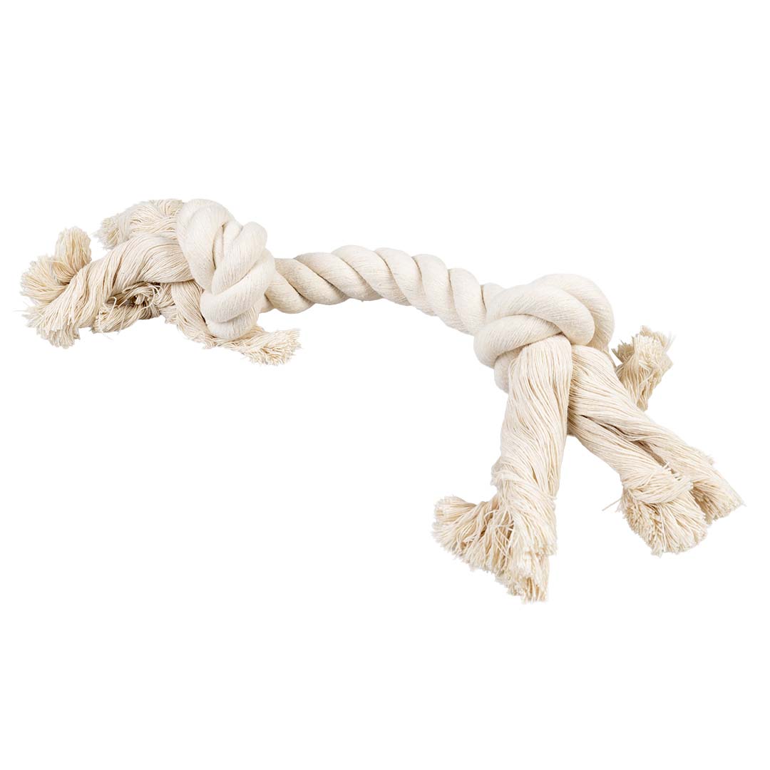Duvoplus ECO Baumwoll-Tau mit 2 Knoten - weiß 25cm / 90g