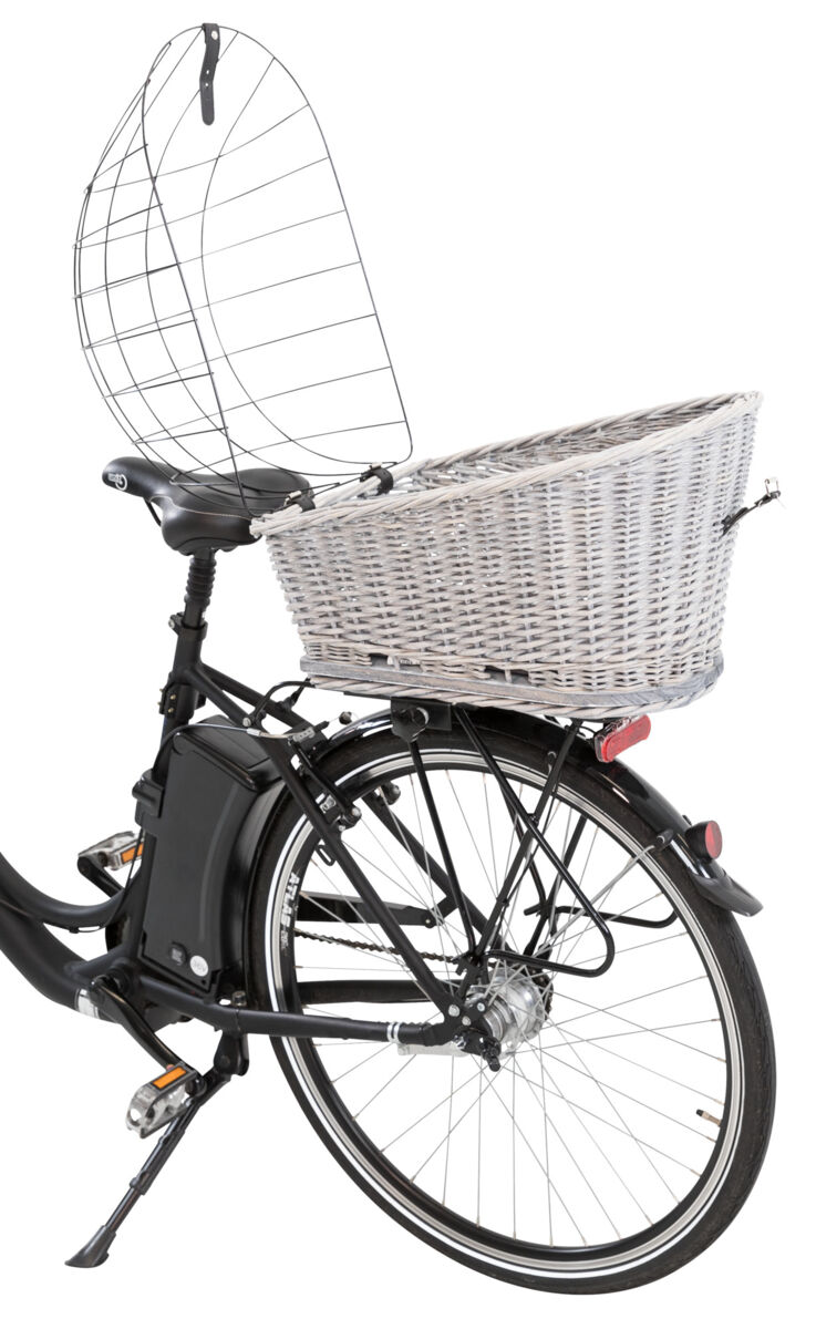 Trixie Fahrradkorb für Gepäckträger aus Weide - grau 