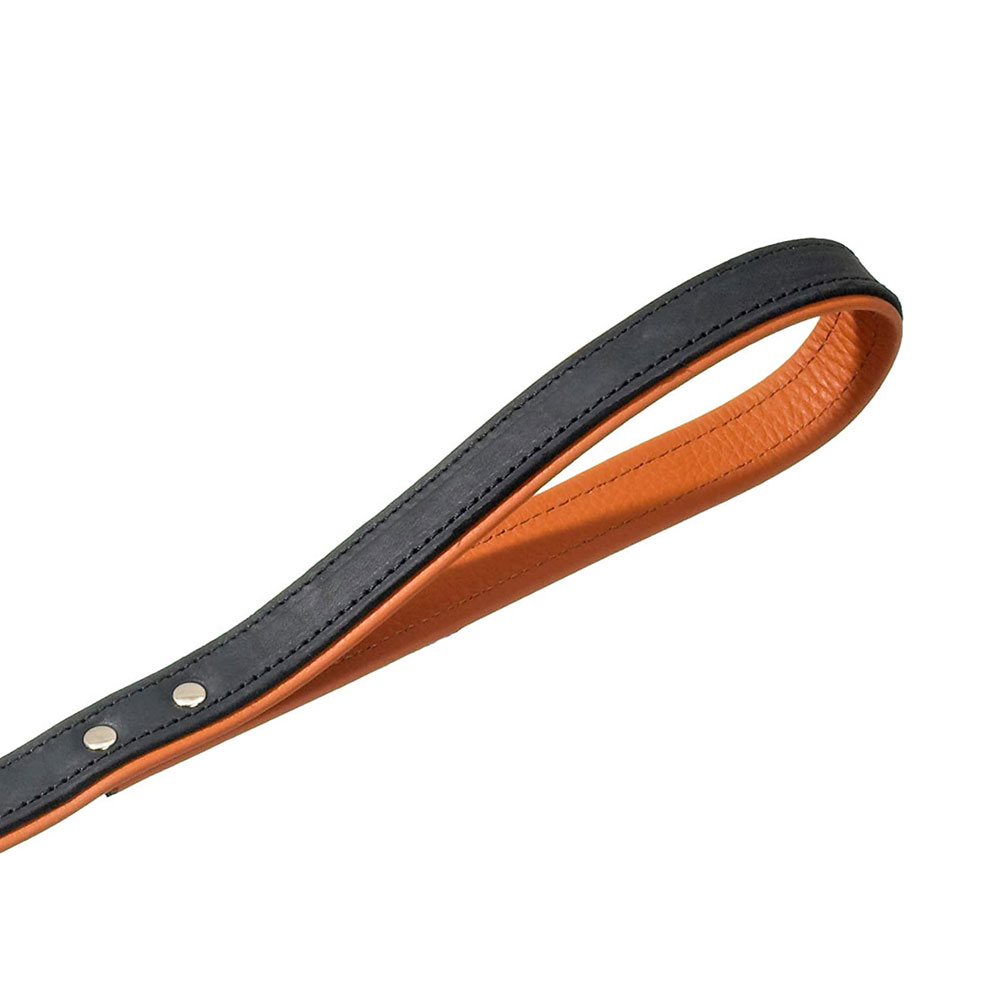 Karlie Rodeo Leine genietet, 22mm 100cm - schwarz/cognac 